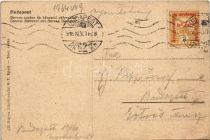 1916 Budapest VII. Baross szobor és a Központi (Keleti) pályaudvar, vasútállomás. Szecessziós katona...