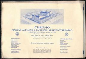 cca 1936 Chromo Magyar Általános Papíripar Részvénytársaság kártyakatalógusa