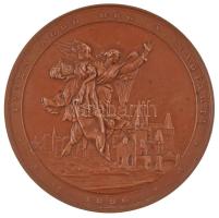 1896. "Magyarország ezer éves fennállásának emlékére - 896 / Isten áldd meg a magyart! - 1896" kétoldalas bronz emlékérem modern tokban (80mm) T:UNC,AU patina Hungary 1896. "1000th anniversary of Hungary - 896 / God, bless the Hungarians! - 1896" double sided bronze medallion in modern case (80mm) C:UNC,AU patina