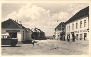 Pöstyén with truck and shops