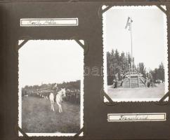 1933 A gödöllői cserkész jamboree-ról készült fotóalbum, 40 db feliratozott fotóval, 9×6 cm
