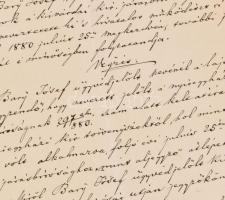 1880-1898 Bary József (1858-1915) kúriai bíró, a tiszaeszlári vérvádper vizsgálóbírójának személyi a...