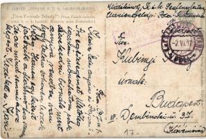 1917 "Dem Freunde Schutz!" (Vom Feinde bedroht, rettet k.u.k. Lschfslt. Konjevic seine Kam...