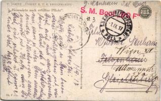 1917 Heimwärts nach erfüllter Pflicht, Seeflugzeug. Unsere K.u.K. Kriegsmarine P.U.G. Nr. F. 104. / ...