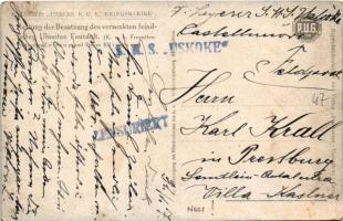 1917 Rettung der Besatzung des versenkten feindlicher Ubootes Foucault (K.u.k. Fregattenleutnante Ze...