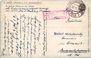 1917 K. und k. Uboot an der Arbeit. Unsere K.u.K. Kriegsmarine P.U.G. Nr. F. 107. / Austro-Hungarian...