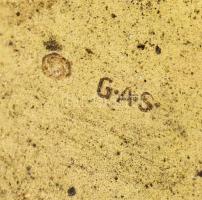 Ezüst(Ag) monogramos zománcozott díszítésű cigarettatárca, jelzett, 13×7,5×2 cm, bruttó: 179 g