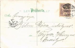 1900 Húsvéti üdvözlet! Kerékpáros nyulak / Fröhlichte Ostern / Easter greeting, rabbits on tandem bi...