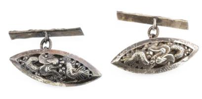 Ezüst(Ag) mandzsettagomb-pár, jelzett, nettó: 7,2 g