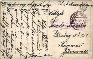 1917 Flügellahm dem Feinde entronnen! Seeflugzeug. Unsere K.u.K. Kriegsmarine P.U.G. Nr. F. 122. / A...