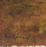 Olvashatatlan jelzéssel, XX. sz. első fele: Pásztortűznél. Olaj, vászon, sérült. 60x80 cm