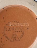 Gerzit német vadász korsó, róka alakos füllel, ón fedéllel, jelzett, minimális kopottsággal, m: 23 c...