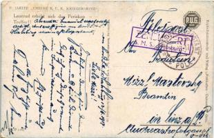 1917 Lauernd erhebt sich das Periskop Treffer! Unsere K.u.K. Kriegsmarine P.U.G. Nr. F. 116. / Austr...