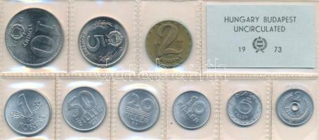 1973. 2f-10Ft (9xklf) érmés forgalmi sor fóliatokban T:UNC patina Adamo FO6