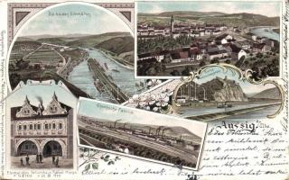 1898 Ústí nad Labem (Aussig) with chemical works litho (EK)