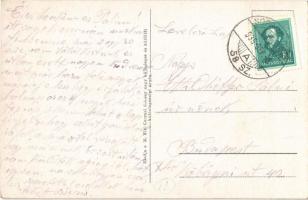 1935 Csorna, Premontrei templom és rendház + "SOPRON - GYŐR 58 A SZ." vasúti mozgóposta bé...