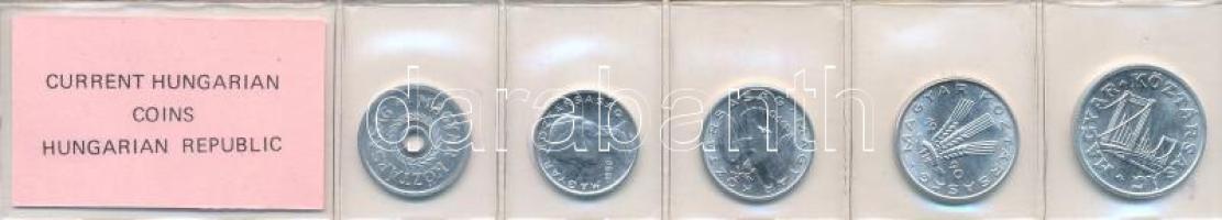 1990. 2f-50f Al (5xklf) fillér forgalmi sor fóliatokban T:UNC Adamo FO23