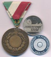 Berán Lajos (1882-1943) 1931. &quot;Országos Testnevelési Tanács - III. Szakbizottság&quot; bronz díjérem mellszalagon (44mm) + Bognár György (1944-) 1986. &quot;Labdarúgó Világbajnokság Mexikó&quot; Al emlékérem kapszulában (32mm) + Fülöp Zoltán (1951-) 1986. &quot;Hungaroring - Forma 1 Első Magyarországi Grand Prix&quot; Cu-Ni emlékérem (32mm) T:AU,PP,AU