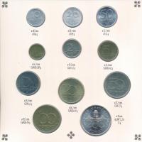 1993. 10f-200Ft (11xklf) forgalmi sor "Magyarország pénzérméi" karton dísztokban, egy lapo...