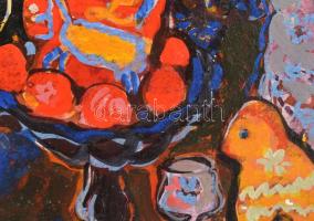 Cora Erzsébet (1927-): Csendélet mézeskaláccsal. Olaj, farost, jelzett, hátoldalán Képcsarnok Vállal...