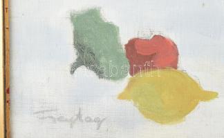 Freytag Zoltán (1901-1983): Csendélet virágokkal. Olaj, vászon, jelezve balra lent. Dekoratív fakere...