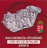 2001. 1Ft-100Ft (7xklf) forgalmi sor dísztokban, "Magyarország pénzérméi" sorozat, belső tokon a ragasztás részben elengedett T:BU patina Adamo FO34