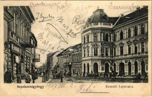 1907 Sepsiszentgyörgy, Sfantu Gheorghe; Kossuth Lajos utca. Benkő Mór kiadása / street