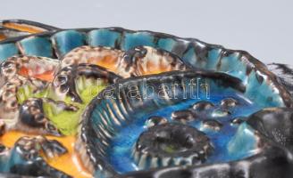 Jelzés nélkül. Halas kerámia fali dísz. Mázas kerámia, kézzel festett hibátlan. Vas láncon 38x24 cm