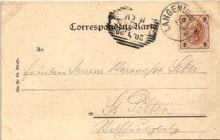 1899 (Vorläufer) Langenlois, Rathausgasse / street view (wet corners)