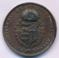 1687. "I. József pozsonyi koronázásának emlékérme" bronzozott Sn emlékérem, szign.: Georg ...