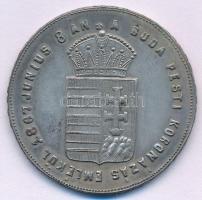 1867. "Érem I. Ferenc József budai koronázására" ezüstözött bronz emlékérem "A BUDA P...