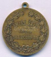 1899. "Petőfi - Bem / Emlék Érem 1899. március 15." bronz emlékmedál füllel, mellszalag né...
