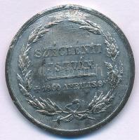 1860. "Széchenyi István - 1860 április 8-án" kétoldalas Sn halotti emlékérem (29mm) T:XF p...
