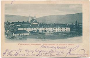 1901 Csíksomlyó, Sumuleu Ciuc; Tanítóképző, főgimnázium és gyakorló iskola. Karácsony József igazgató, Lakatos és Timár tanárok aláírása / teachers training institute and school. School principal&#039;s and two teachers&#039; signature (EK)