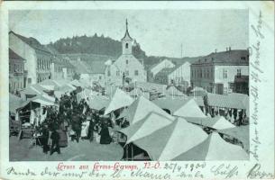 1900 Gross Gerungs, market, church (EK)