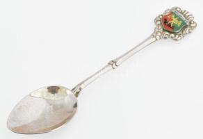 Ezüst(Ag) Brüsszel címeres díszkanál, jelzett, h: 10,5 cm, bruttó: 10 g