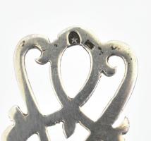 Ezüst(Ag) teaszűrő, jelzett, h: 11 cm, d: 6 cm, nettó: 33,9 g