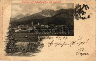 1899 (Vorläufer) San Candido, Innichen (Südtirol); mit Schusterspitze und Haunold. Floral (fl)