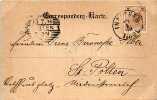 1899 (Vorläufer) San Candido, Innichen (Südtirol); mit Schusterspitze und Haunold. Floral (fl)