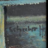 Scheiber jelzéssel: Kávéházi jelenet, Olaj, karton, üvegezett keretben 40x30 cm