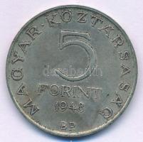 1948. 5Ft Ag "Petőfi" T:AU,XF patina Adamo EM1