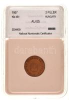 1907. 2f bronz NNC (National Numismatic Certification) tokban T:AU patina