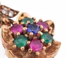 Ezüst(Ag) köves fülbevalópár, jelzett, h: 3 cm, bruttó: 9,4 g