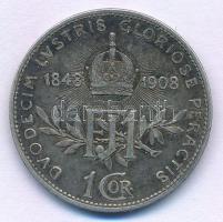 Ausztria 1908. 1K Ag "Ferenc József - Jubileum" T:VF patina Austria 1908. 1 Corona Ag &quo...