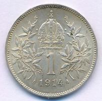 Ausztria 1914. 1K Ag "Ferenc József" T:AU patina Austria 1914. 1 Corona Ag "Franz Jos...