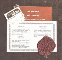 Novgorodi ikon. Kézzel festett másolat, certifikáttal, 22,5x15 cm