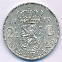 Hollandia 1960. 2 1/2G Ag "Julianna" T:AU Netherlands 1960. 2 1/2 Gulden Ag "Juliana&...
