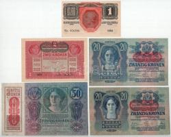 1913. 20K piros "DEUTSCHÖSTERREICH" felülbélyegzéssel (2xklf, az egyik 2. kiadás) + 1914. ...