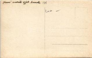 1914 Aisne melletti éjjeli harcok / WWI German military art postcard. photo