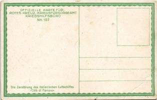 Die Zerstörung des italienischen Luftschiffes "Citta de Ferrara". K.u.K. Kriegsmarine Seef...